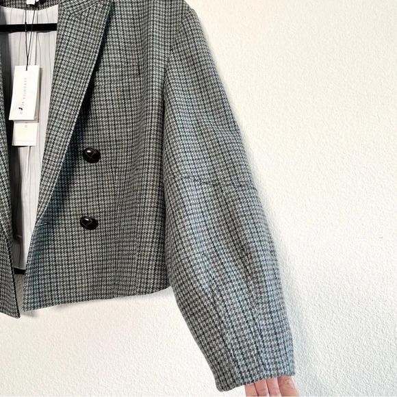 Veronica Beard Sybille Houndstooth Wool blend Cropped Jacket Blazer size 2 - Picture 7 of 16